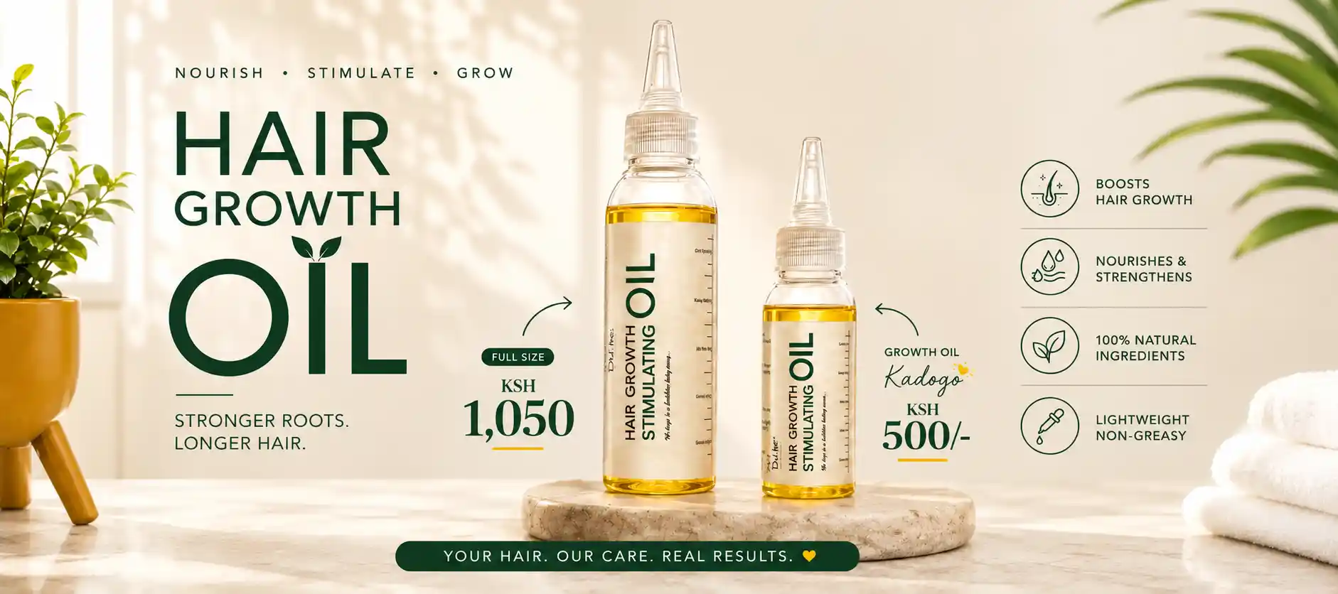 Natural Hair Growth Oil Advertisement